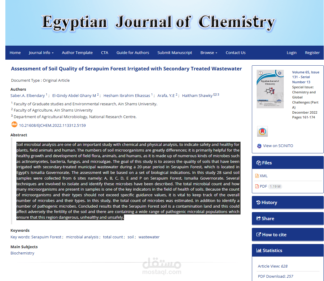 Assessment of Soil Quality of Serapuim Forest Irrigated with Secondary Treated Wastewater