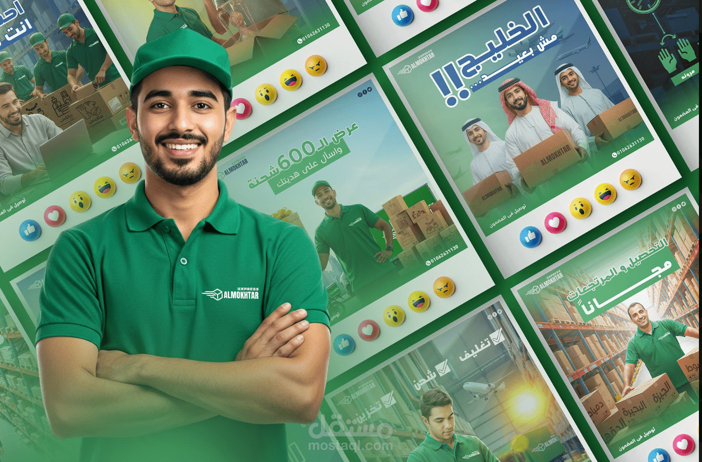 تصميمات سوشيال ميديا لشركة شحن ولوجستيات