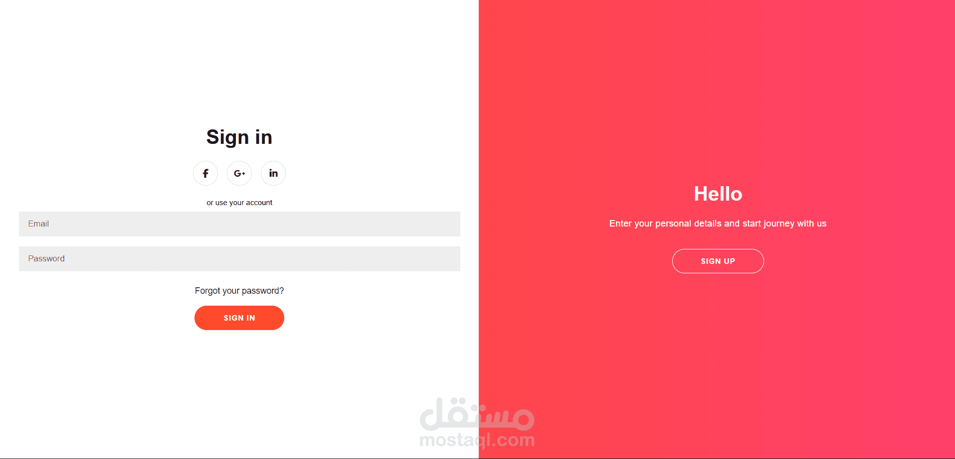 Animated Login & Register Page – واجهة تفاعلية بتأثيرات انتقالية
