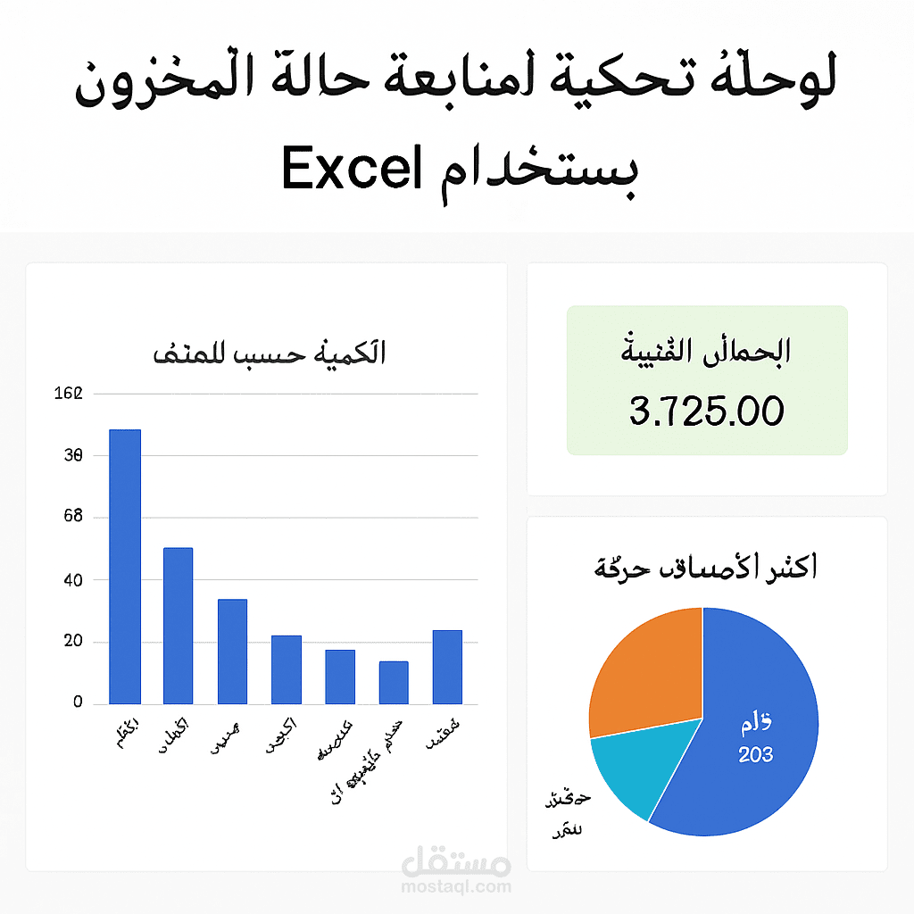 لوحة تحكم تفاعلية لمتابعة حالة المخزون باستخدام Excel