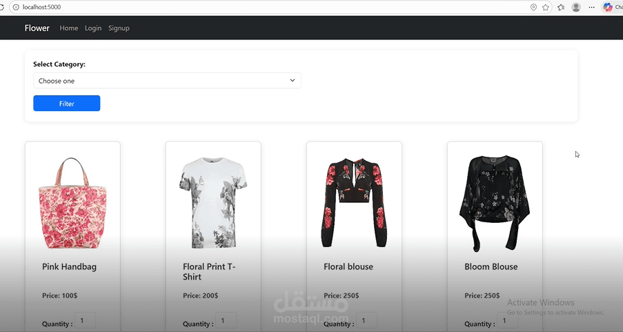 تطبيق ويب للتجارة الإلكترونية كامل (Full-Stack)