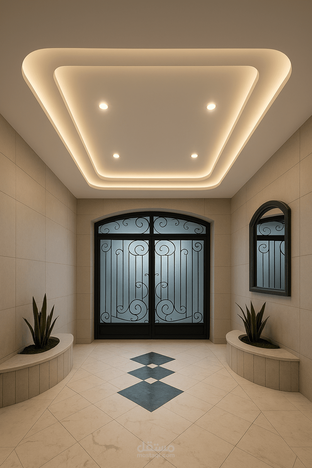 تصميم مودرن لمدخل العقار