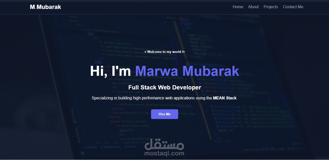موقع بورتفوليو شخصي – MEAN Stack