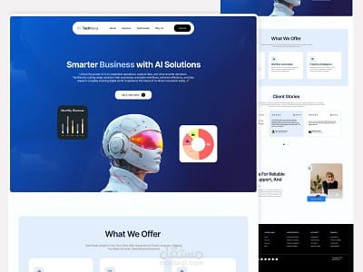 تصميم وتكويد صفحة هبوط (Landing Page) متجاوبة لمنتج تقني