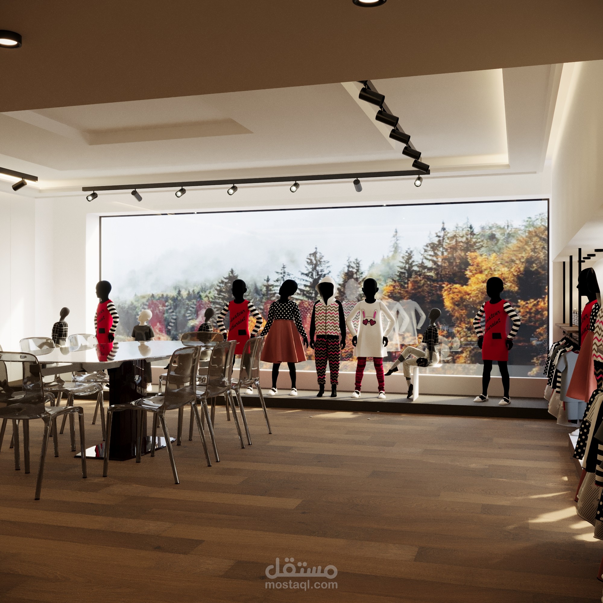 صالة عرض ملابس لمعمل ملابس