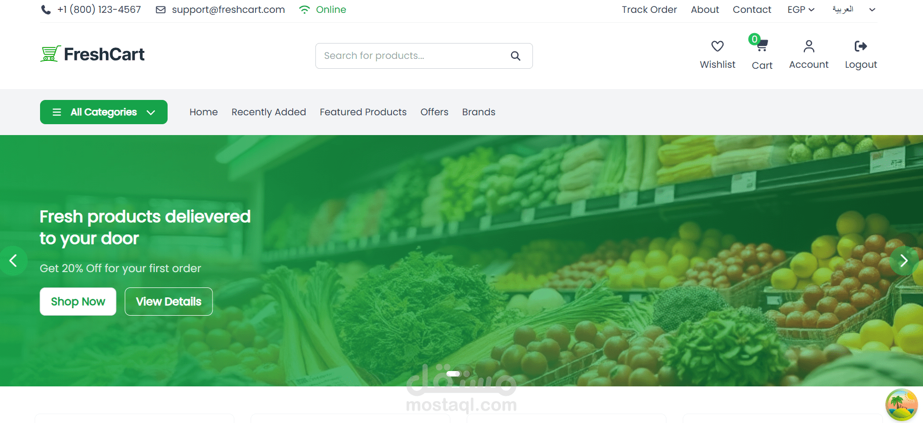 Freshcart e-commerce front end