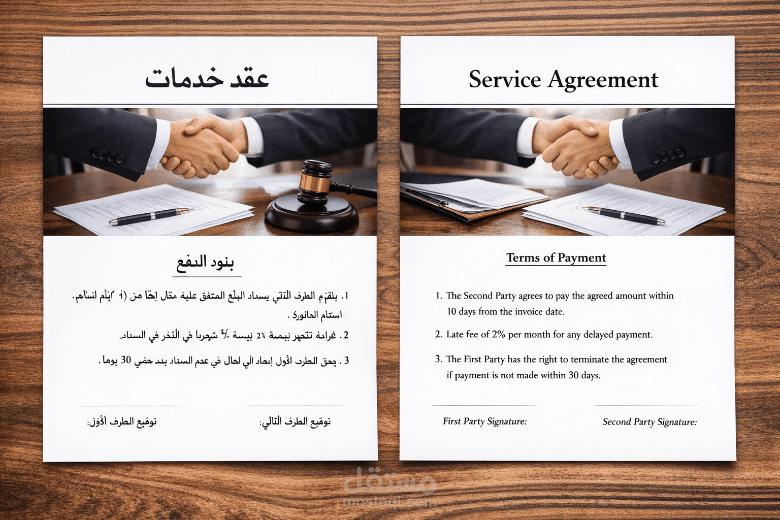 Legal Translation of service agreement