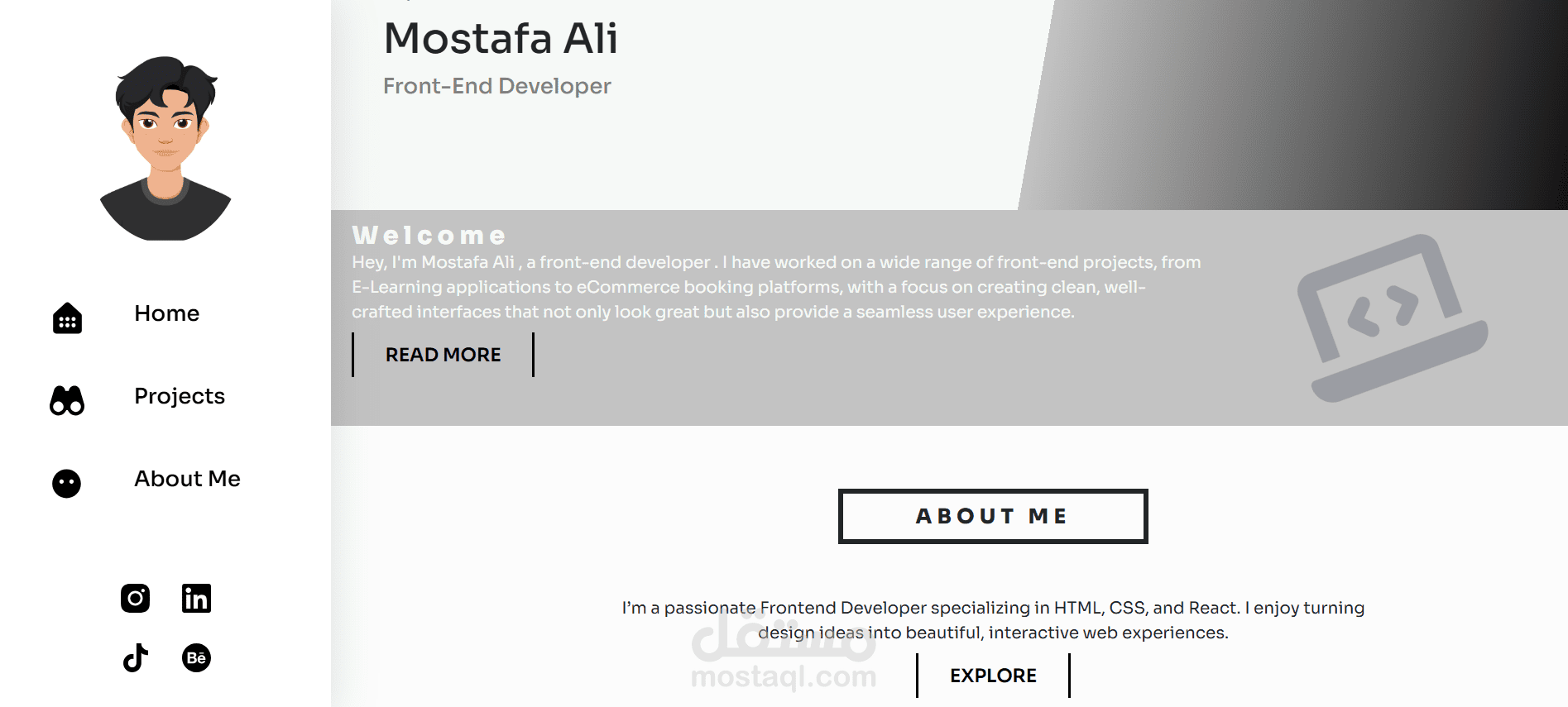 Mostafa Portfolio page