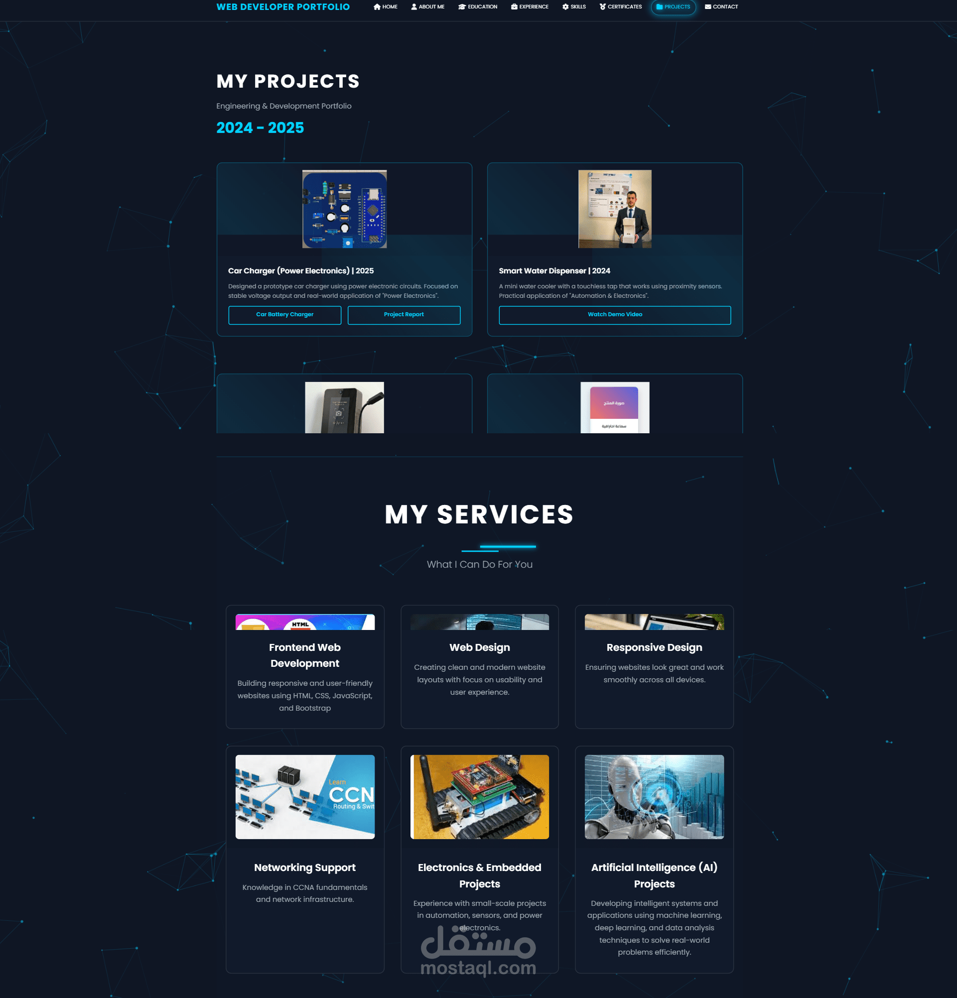 تصميم وتطوير موقع معرض أعمال شخصي (Portfolio)