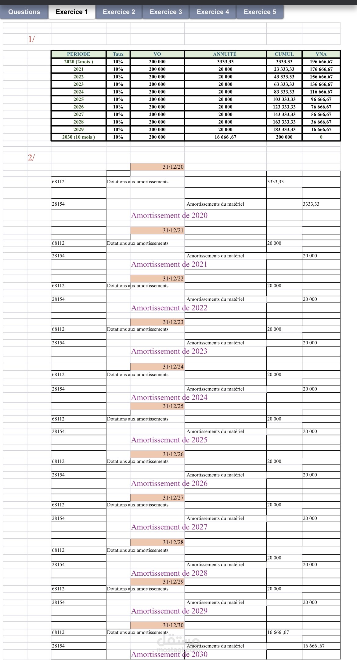 نموذج تنظيم بيانات ومحاسبة باستخدام Excel