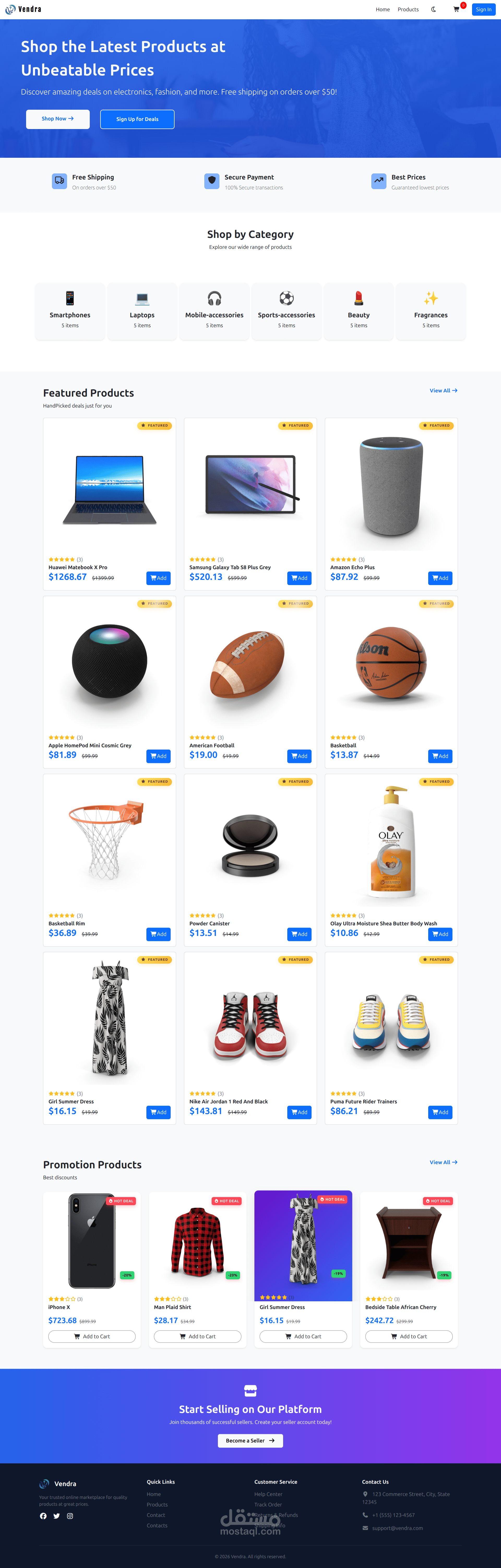 Responsive E-commerce Website (HTML, CSS, JavaScript, Bootstrap, jQuery)