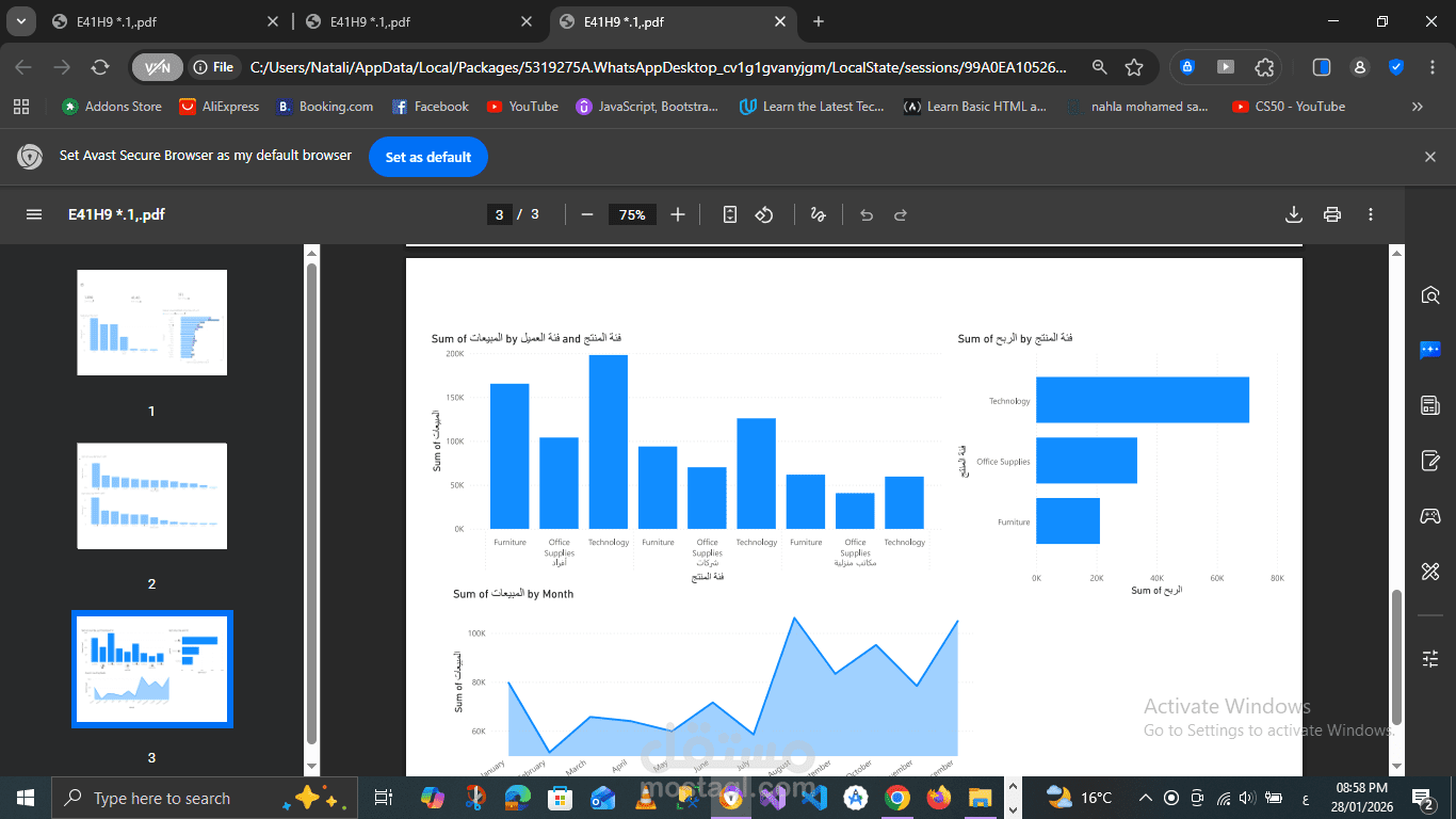 تحليل أداء المبيعات حسب الفئات والعملاء باستخدام Power BI