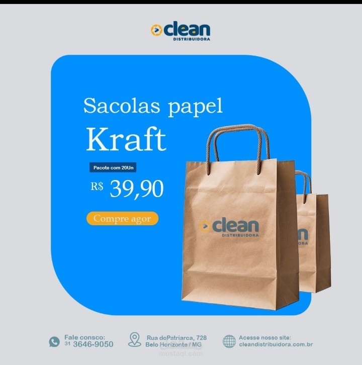 تصميم منشور سوشيال ميديا إعلاني لمنتجات التغليف (أكياس الورق)