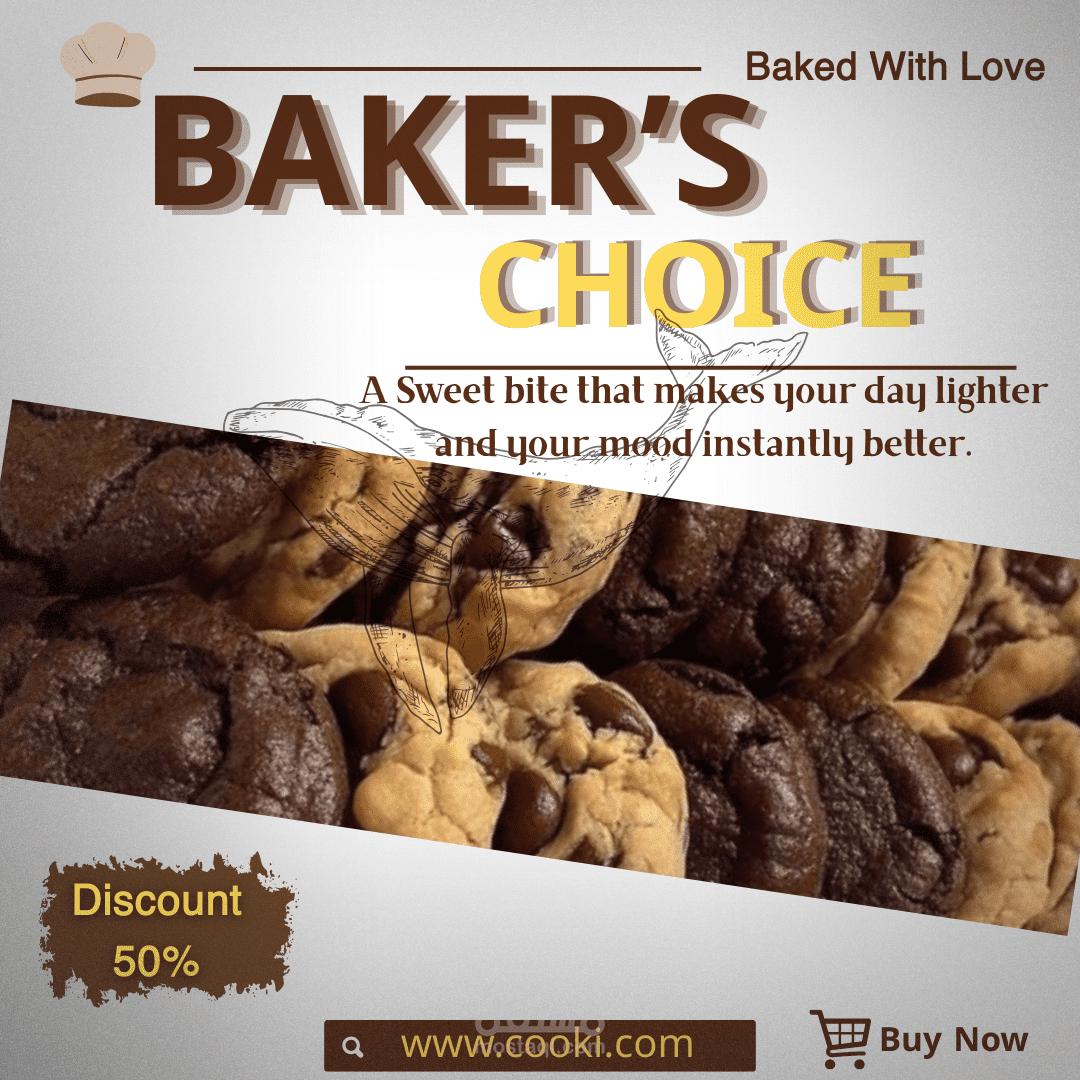 تصميم سوشيال ميديا لمتجر كوكيز