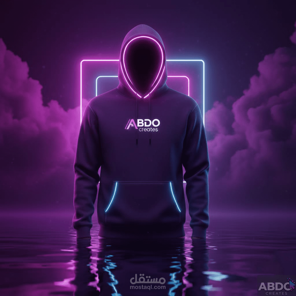 تصميم دمج رقمي بنمط النيون - Creative Neon Portrait Art