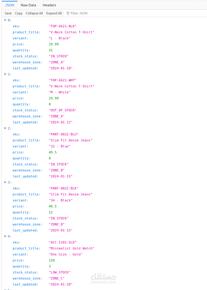 "تجهيز ونقل بيانات منتجات (Migration) من ملفات Excel إلى JSON احترافي"