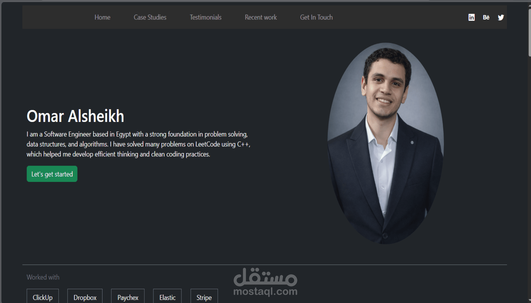 تصميم وبرمجة موقع شخصي (Portfolio) احترافي متجاوب باستخدام Bootstrap