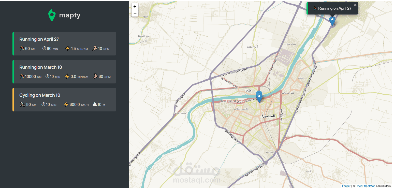 Mapty Web Application