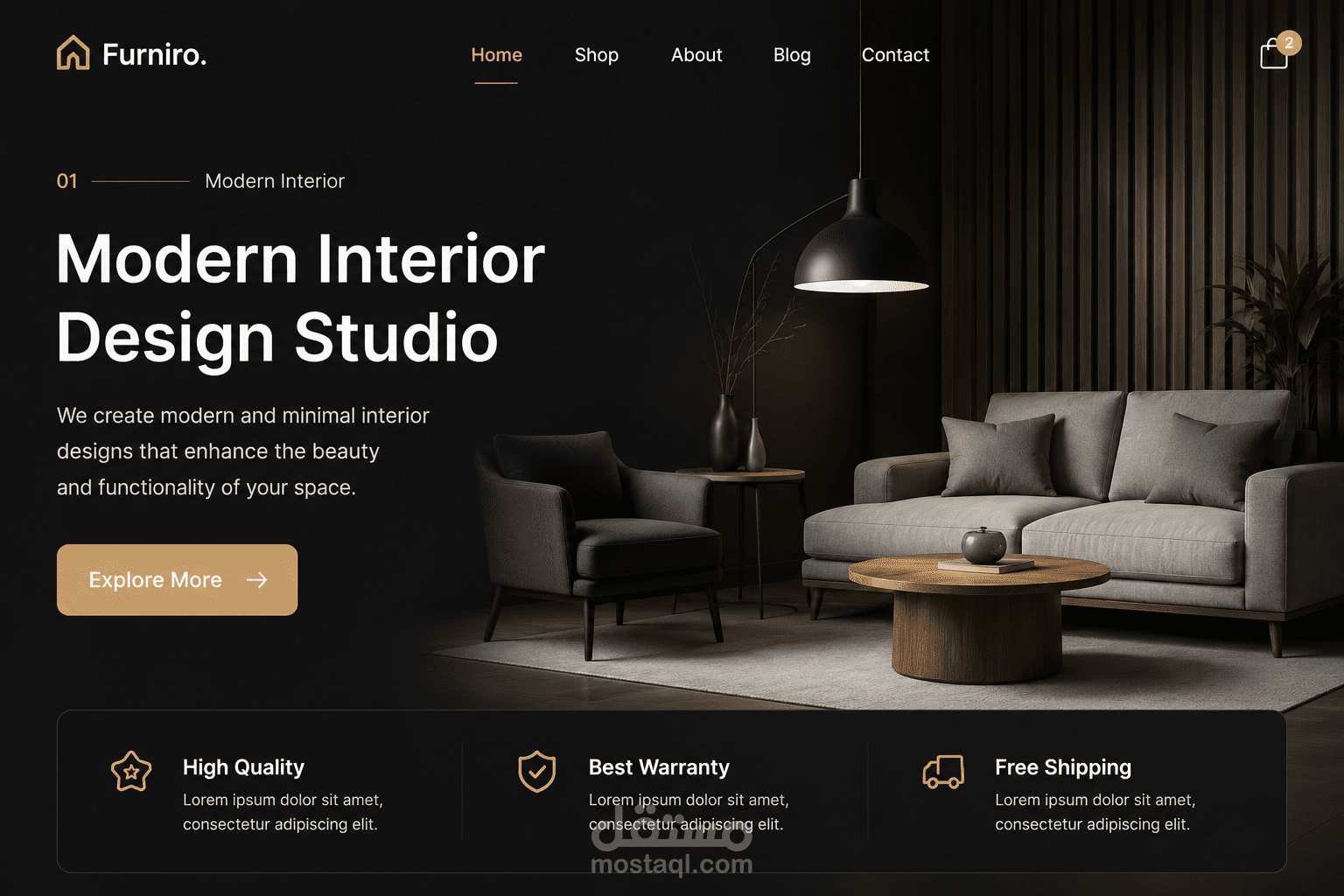Website for Interior design studio