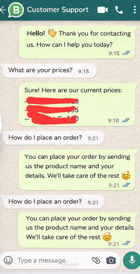 متابعة العملاء وتنظيم الطلبات عبر الرسائل