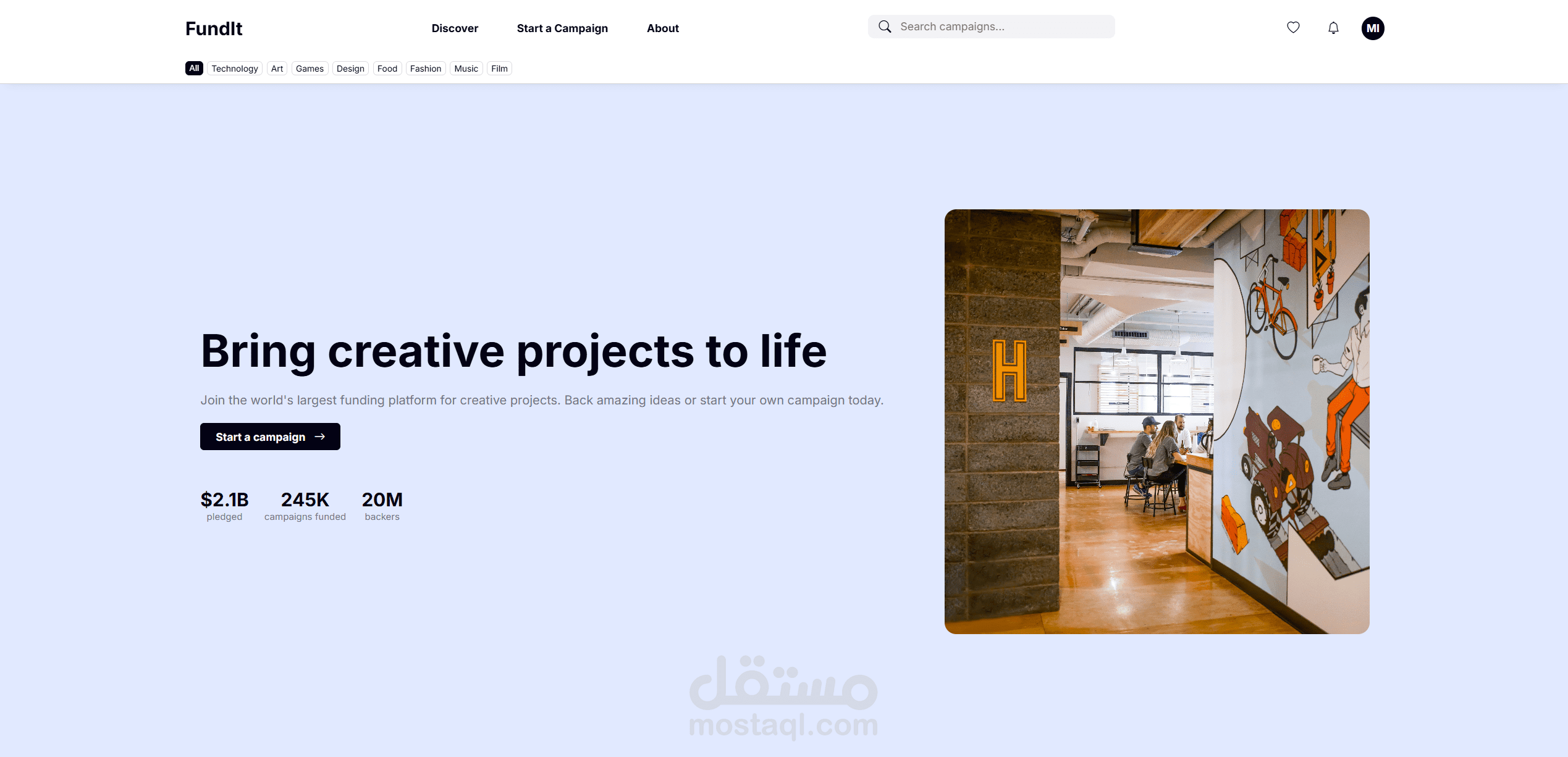 منصة FundIt للتمويل الجماعي (Crowdfunding Platform)