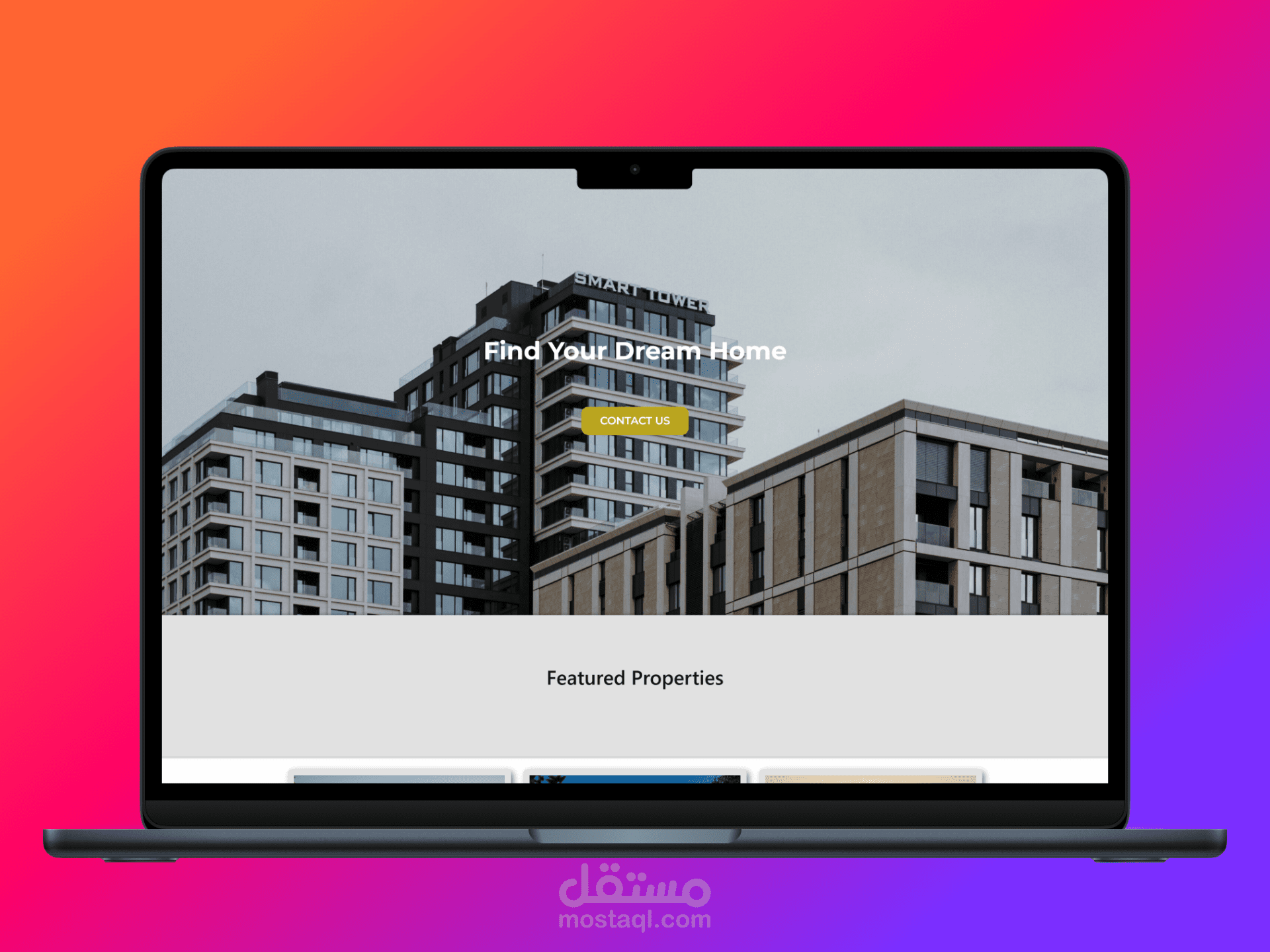 تصميم موقع عقارات احترافي بواجهة عصرية