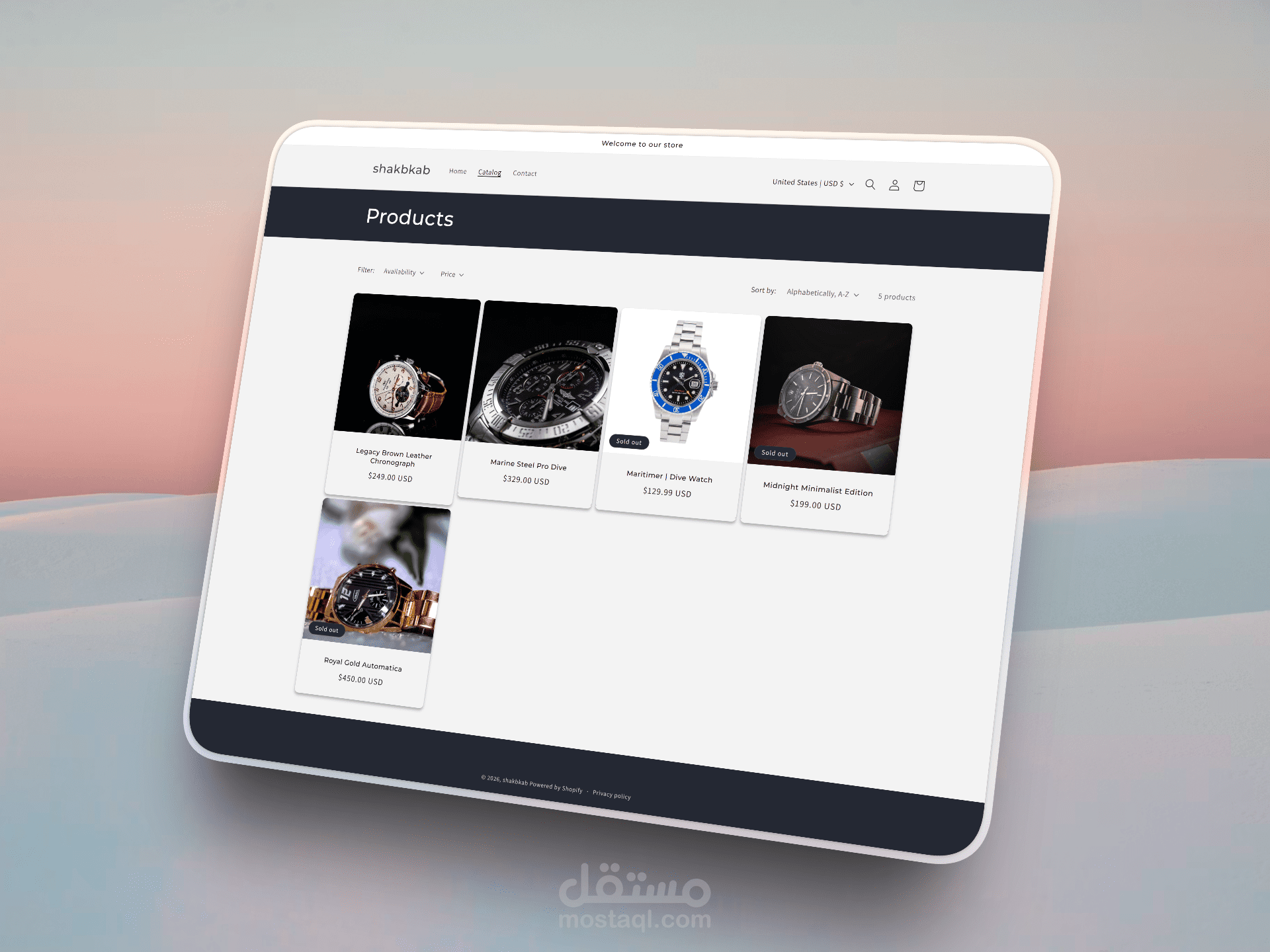 تصميم وتطوير متجر إلكتروني احترافي بنظام Shopify