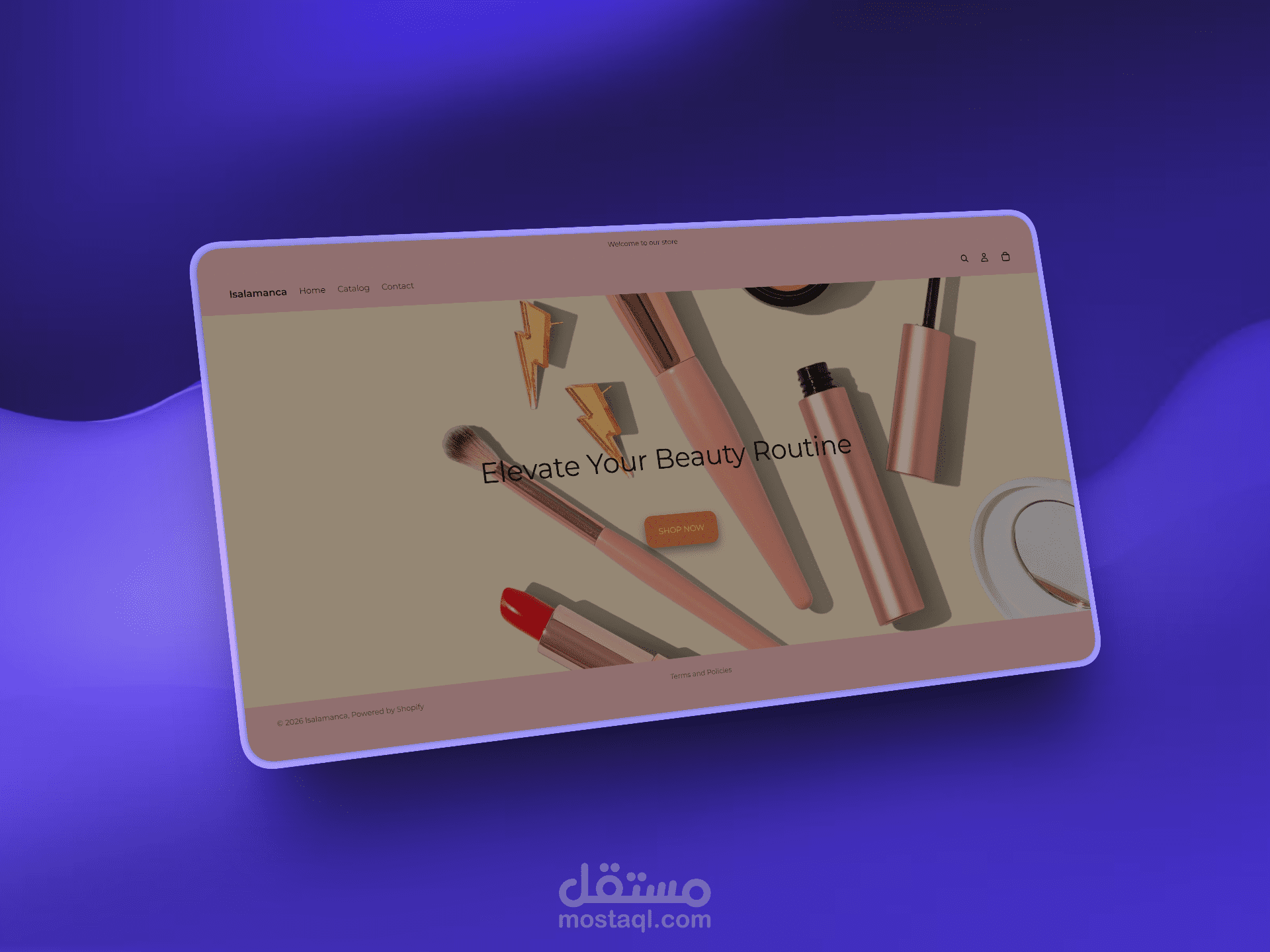 تصميم متجر الكتروني احترافي على شوبيفاي لمنتجات التجميل