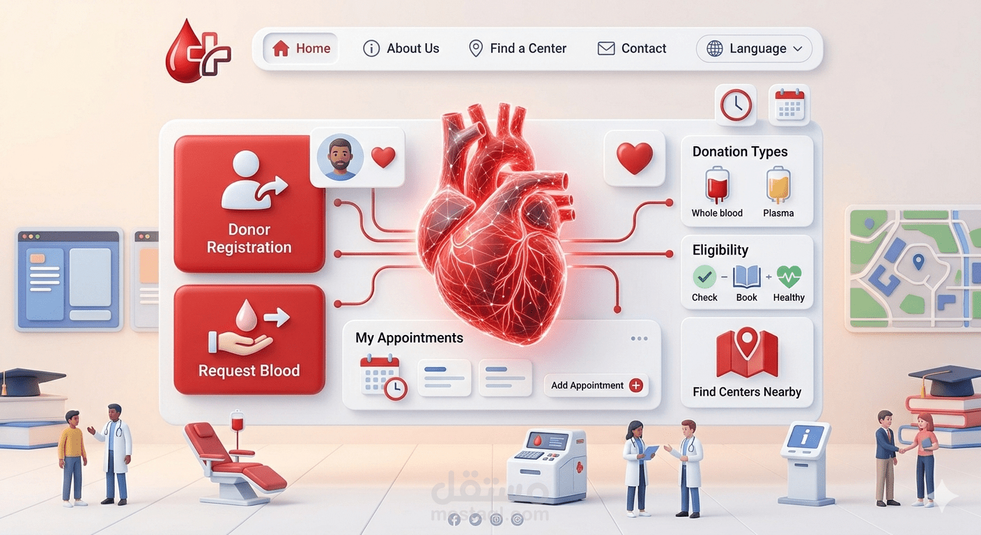 نظام طلب وتبرع بالدم (باك اند)