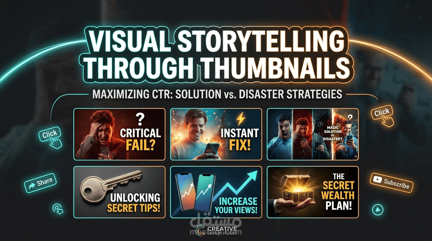 تصميم صور مصغرة (Thumbnails) احترافية تضاعف مشاهدات قناتك