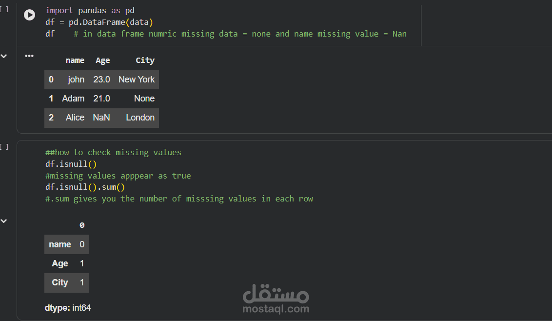 اكتب برنامجًا بلغة Python يقوم بعملية تنظيف البيانات (Data Cleaning)