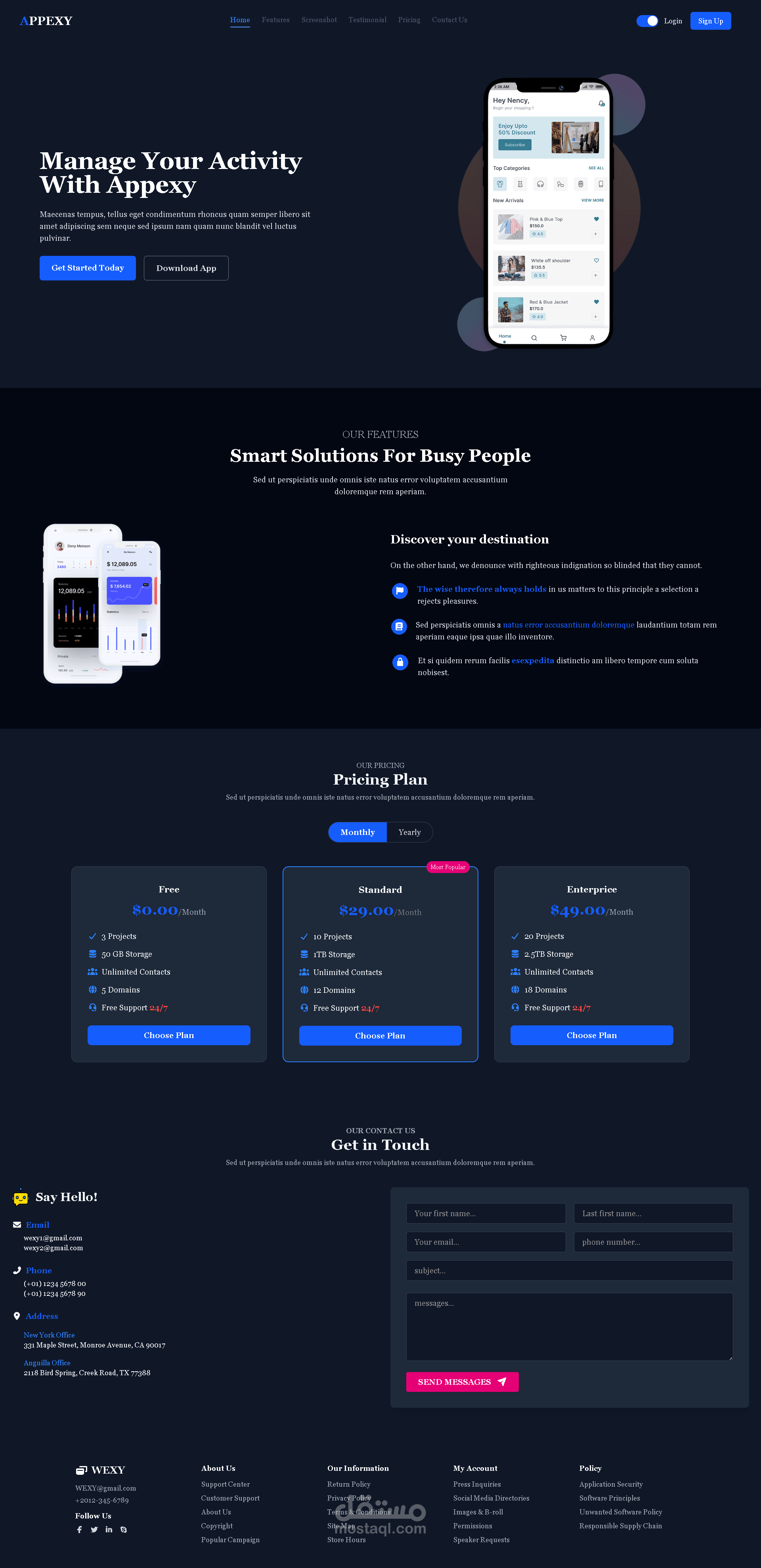 project with Tailwind CSS , dark mode , light mode