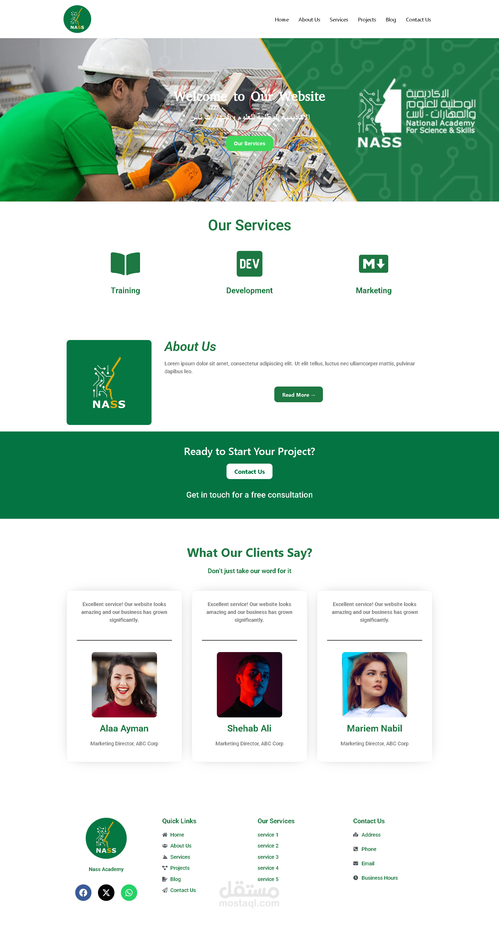 Nass Academy  ( WordPress Site )