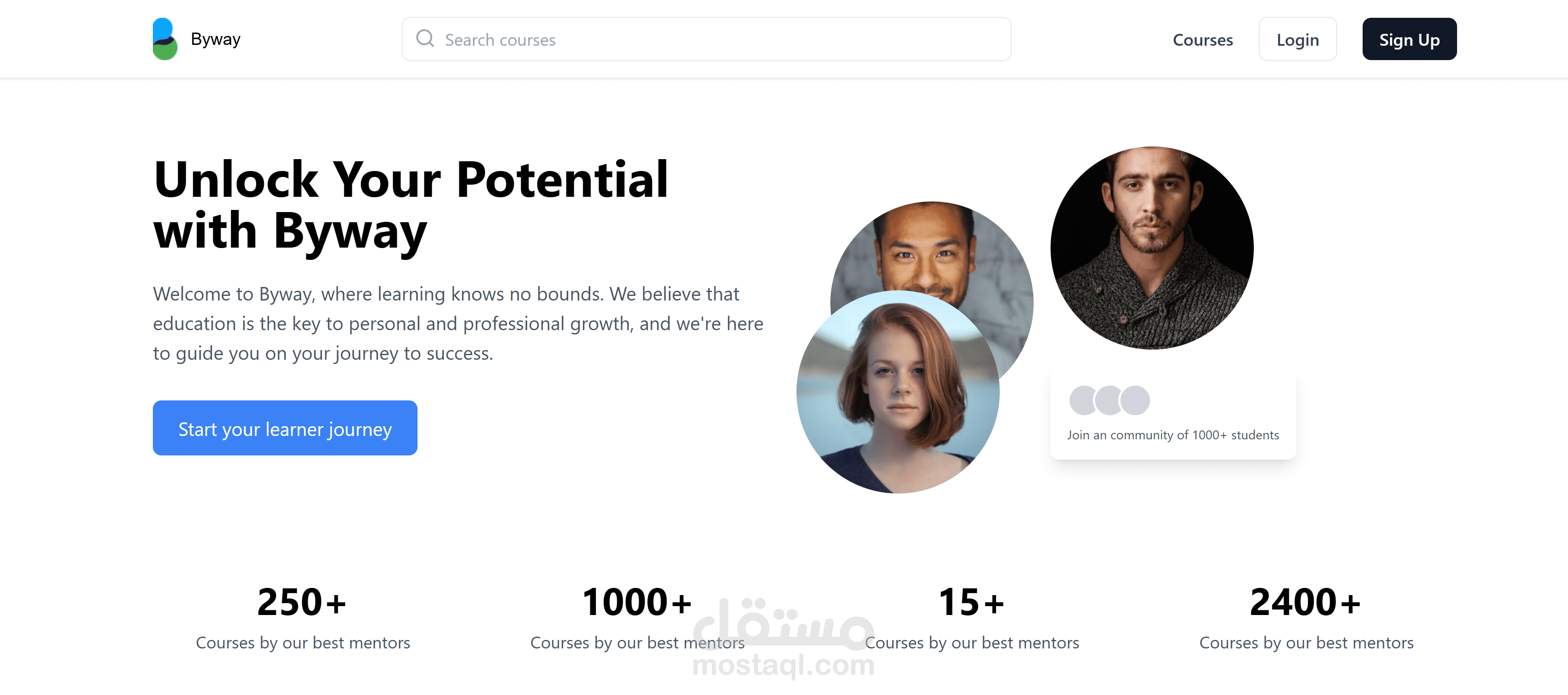 ByWay – منصة تعليمية مع لوحة تحكم للمدربين
