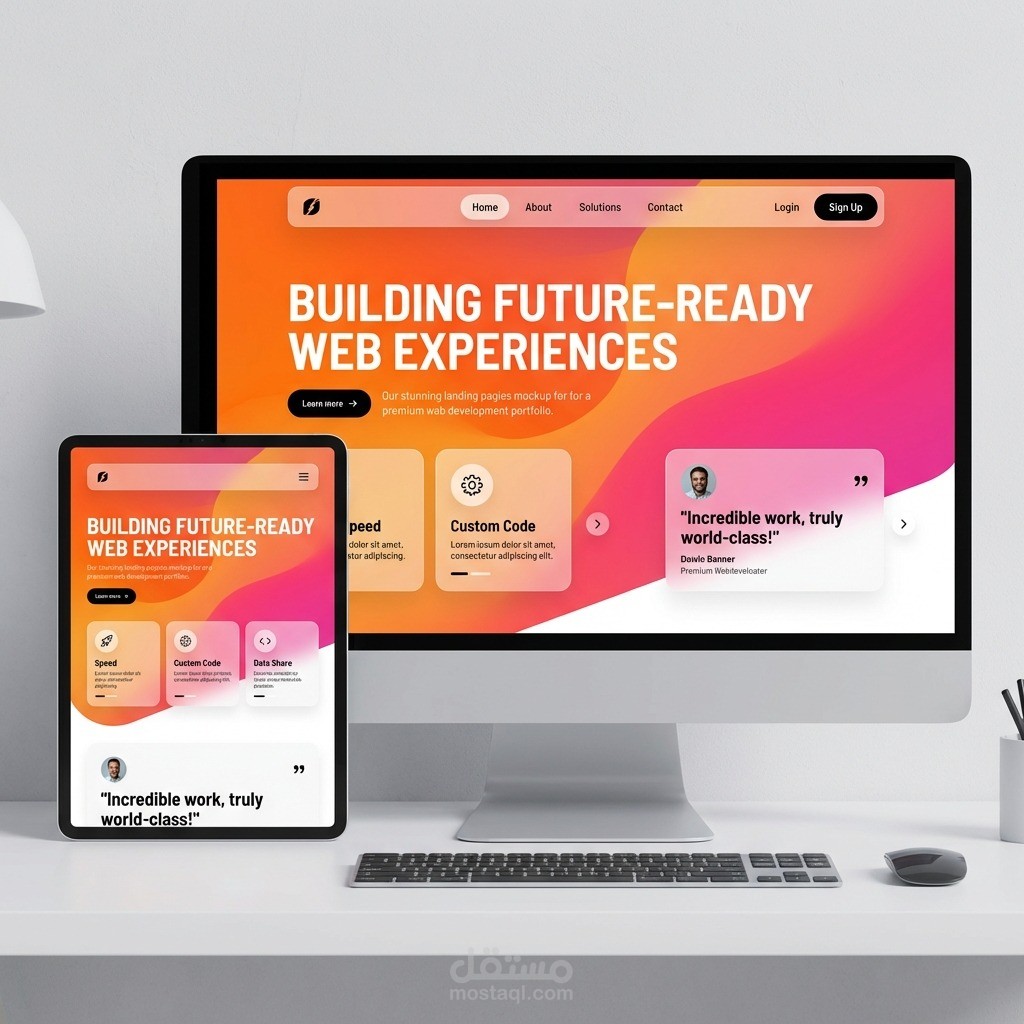 صفحة هبوط (Landing Page) عصرية للشركات والخدمات الرقمية