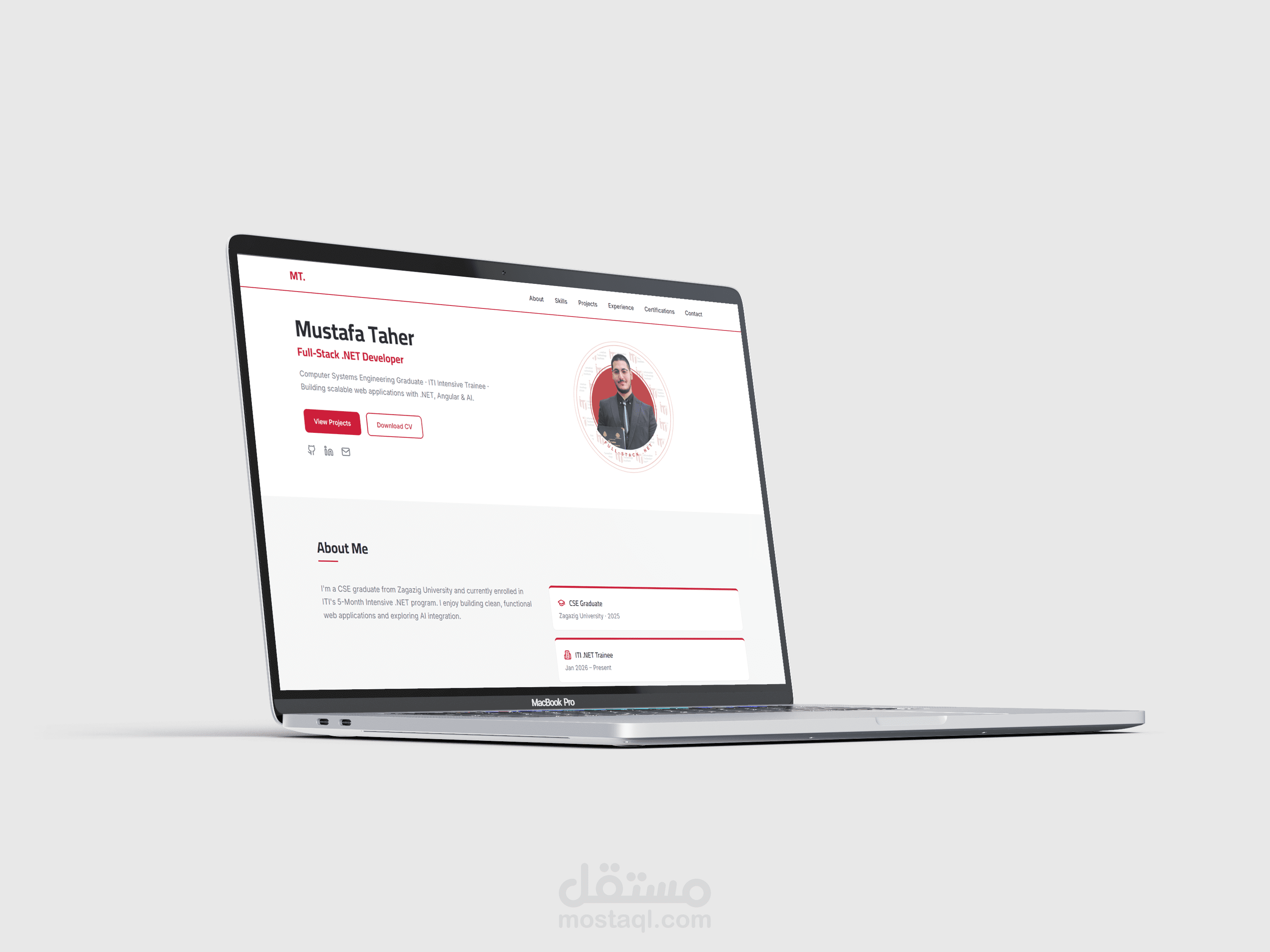 موقع بورتفوليو احترافي بـ HTML و CSS و JavaScript