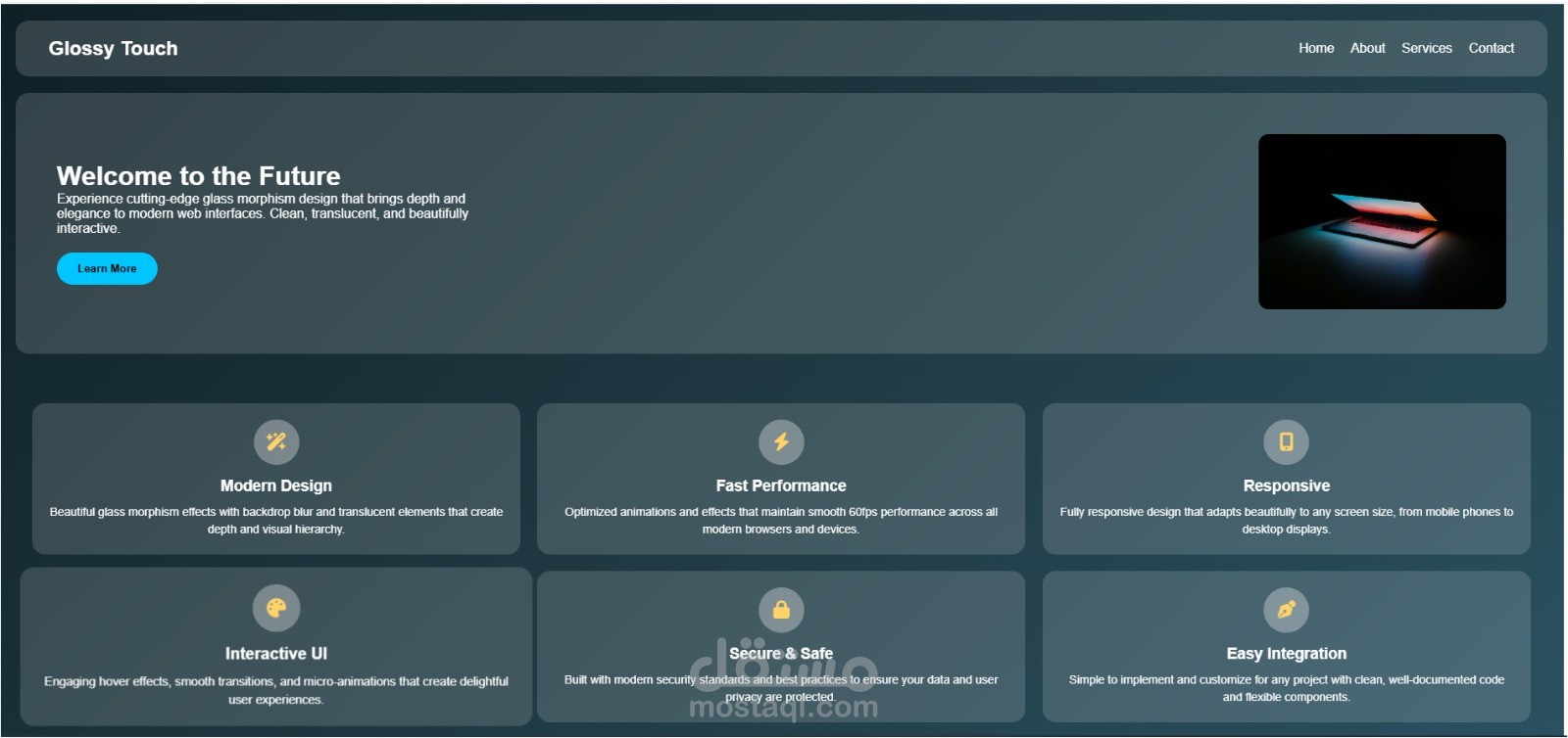 Glossy Touch Landing Page