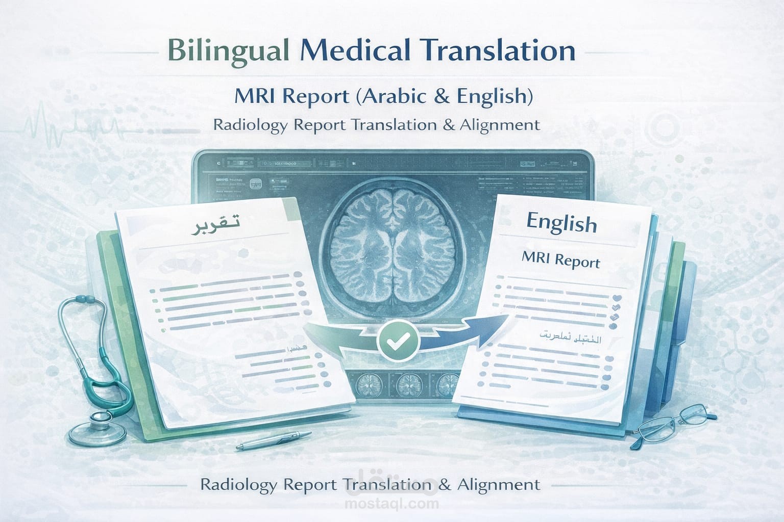 ترجمة طبية متخصصة: تقرير أشعة رنين مغناطيسي (عربي- إنجليزي)