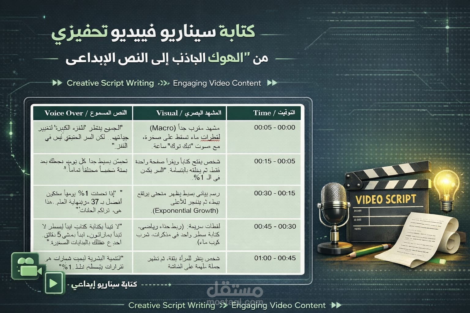 كتابة سيناريو فيديو تحفيزي: من "الهوك" الجاذب إلى النص الإبداعي
