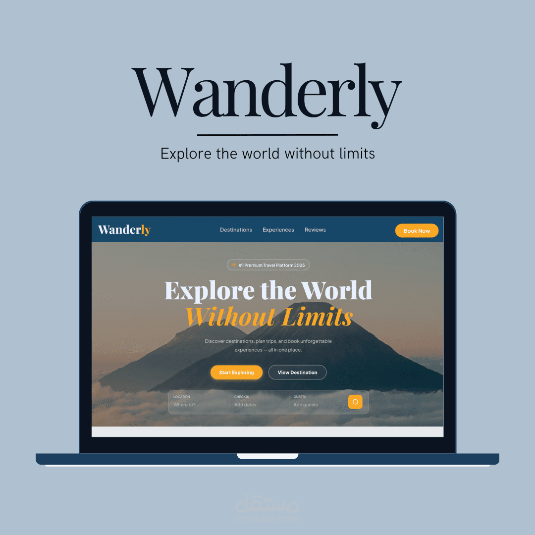 Wanderly – Travel & Tourism Website UI/UX Design