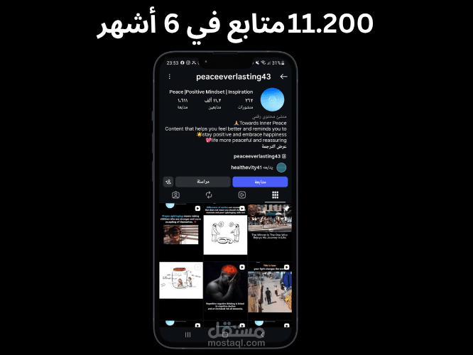 11200 متابع في 6 أشهر (نمو عضوي)