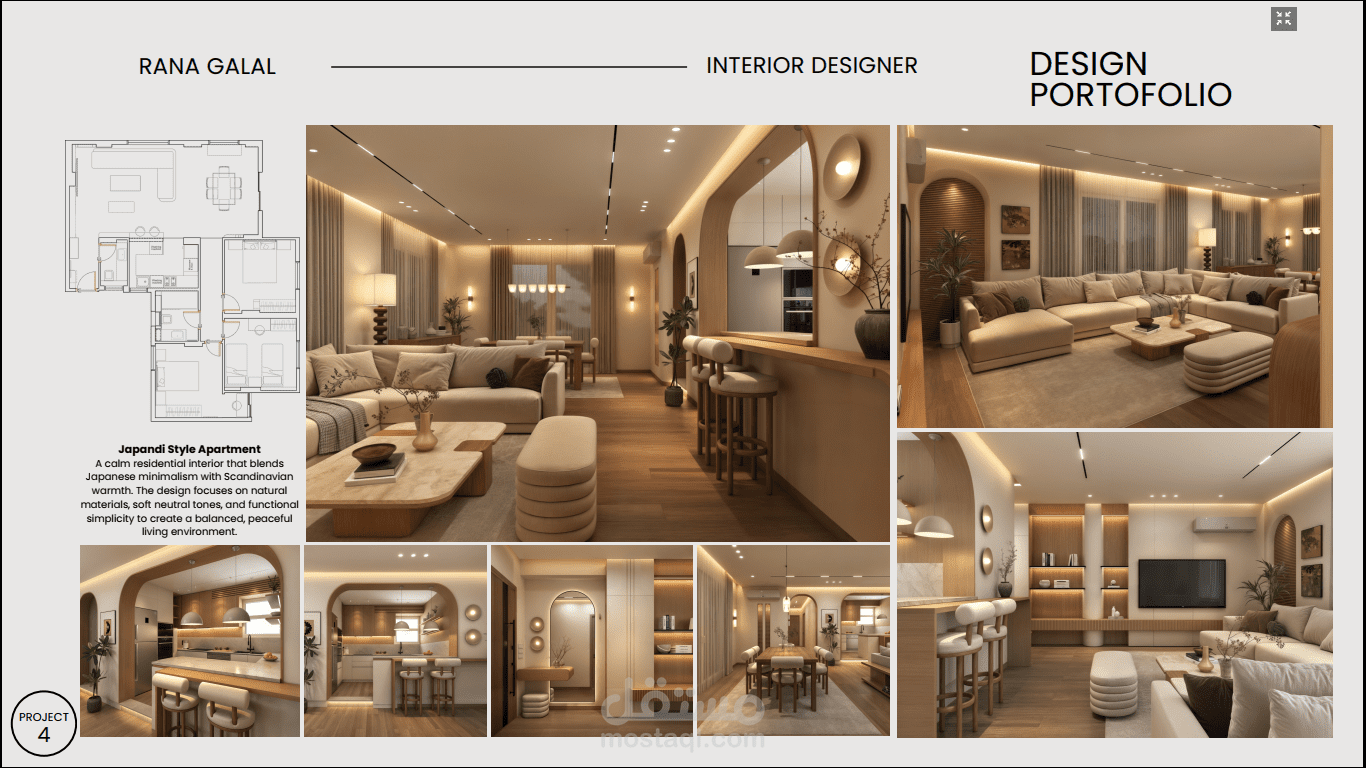 japandi style 100m2 apartment