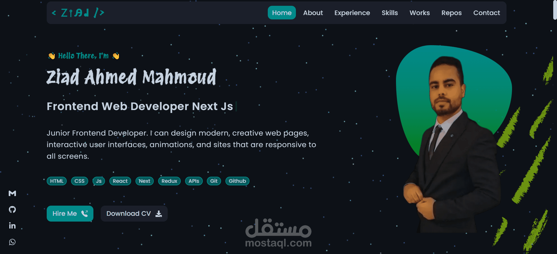 موقعي الخاص my portfolio