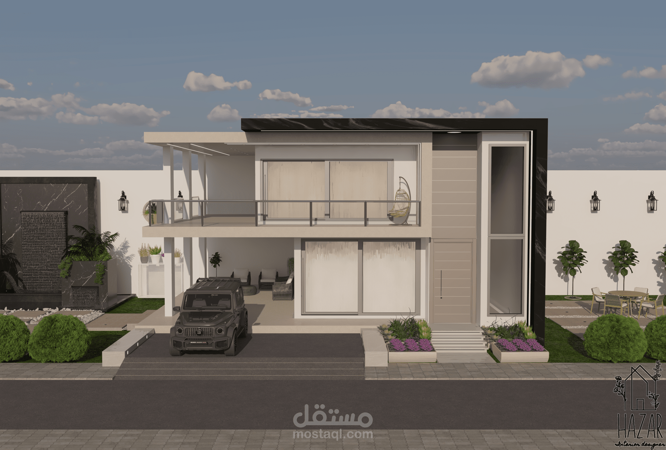 تصميم خارجي لفيلا مصغرة في خلب