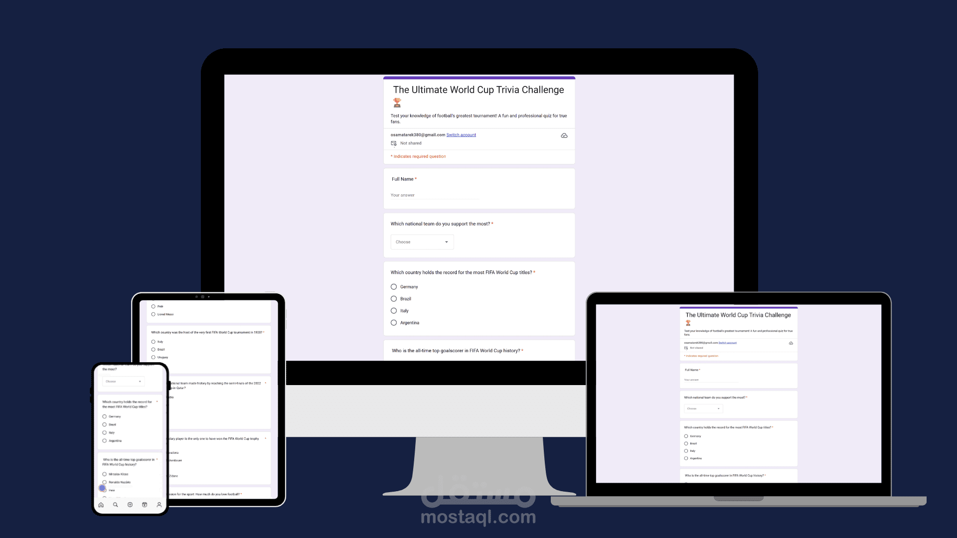 تصميم استبيانات ذكية ونماذج Google Forms احترافية