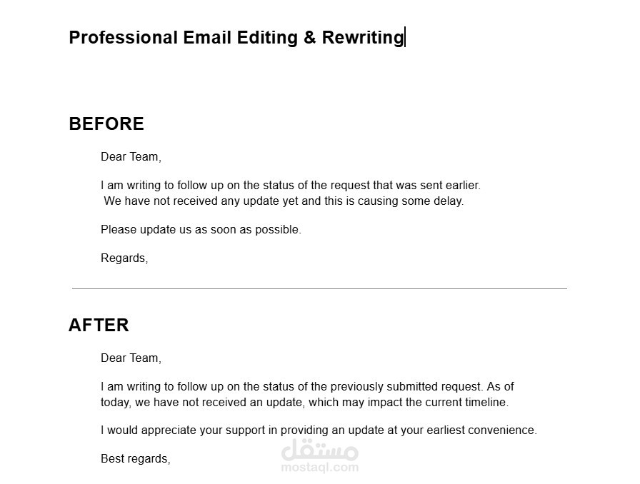 Professional Email Editing & Rewriting