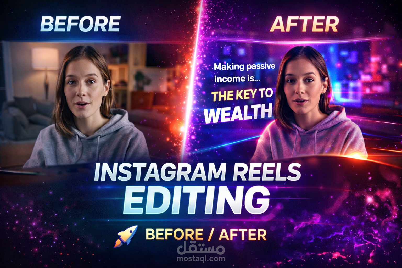 Video editor before and after edit