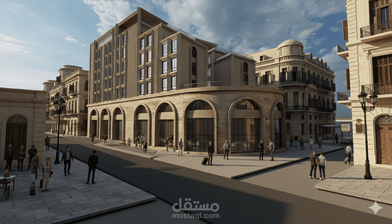 مشروع تصميم معماري لفندق