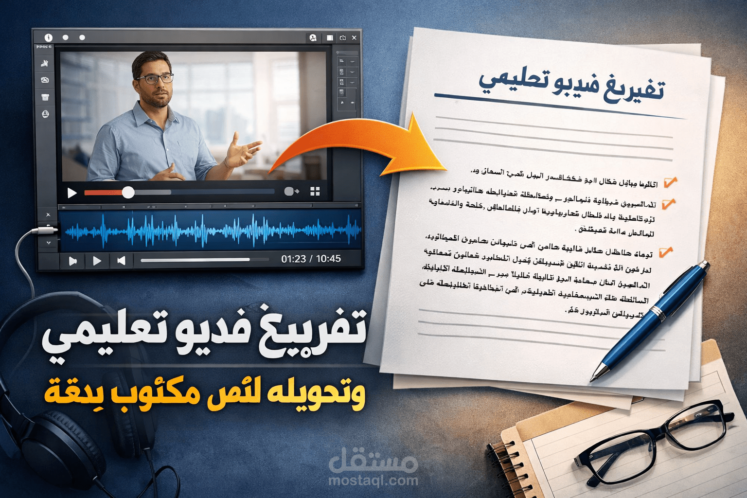 ? تفريغ فيديو تعليمي وتحويله لنص مكتوب بدقة