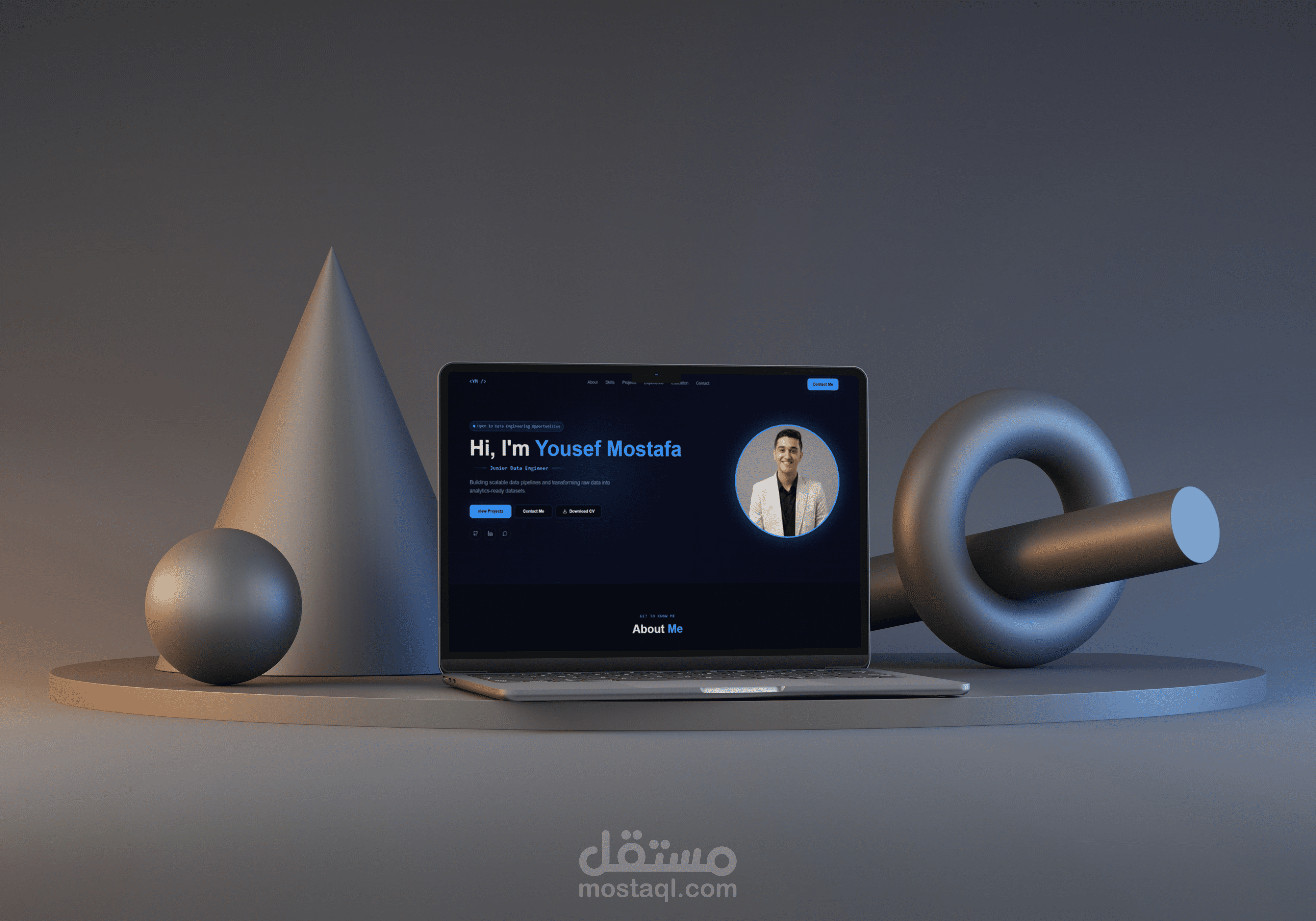 تصميم موقع بورتفوليو شخصي احترافي باستخدام الذكاء الاصطناعي